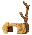 Декорация для террариумов "Cave with branch", 25х17х27см
