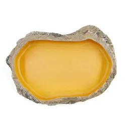 Поилка - кормушка для рептилий "Bowls" камень/светло-коричневая, 13.3х8.5х3см